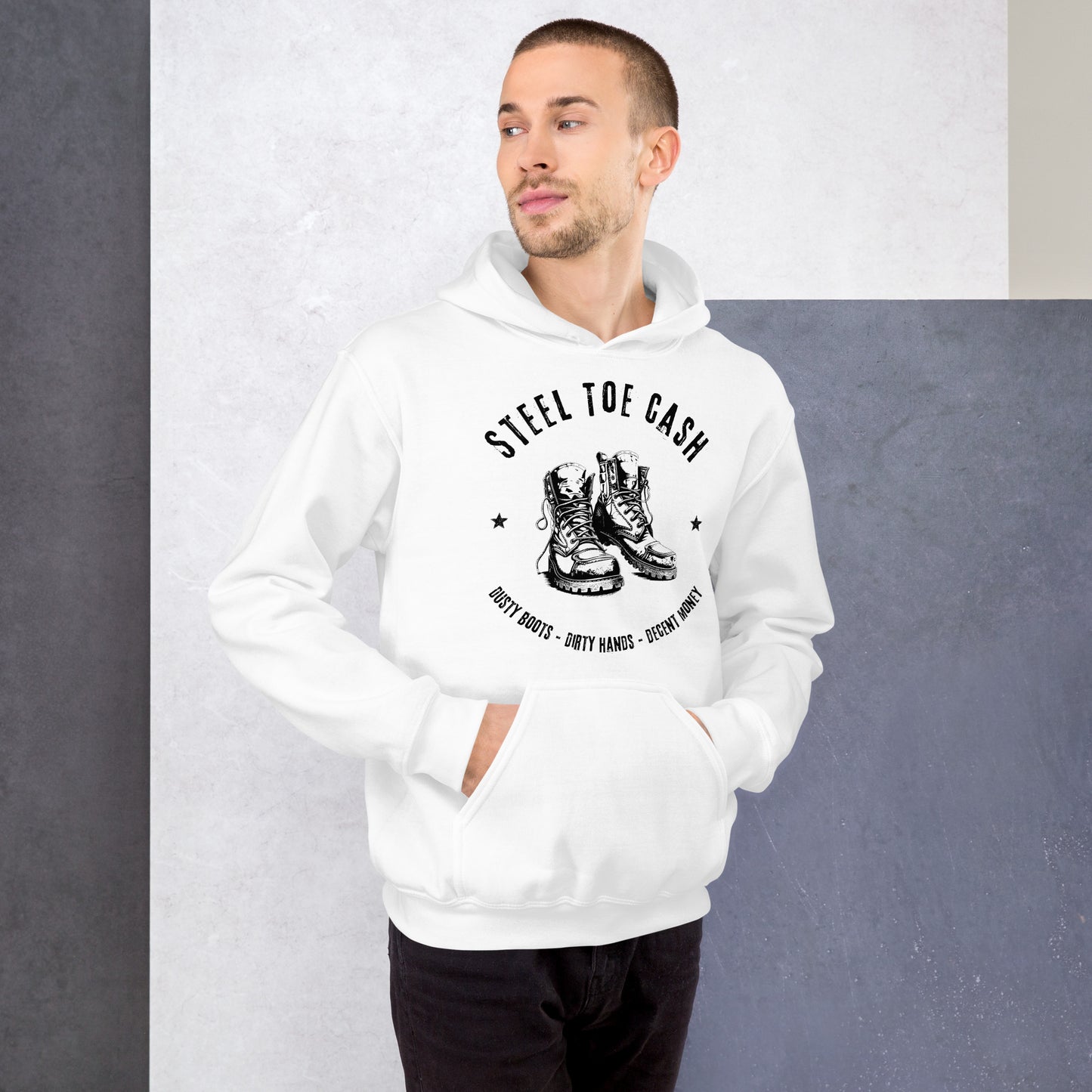 Steel Toe Cash Blue Collar Worker Hoodie, Blue Collar Gifts, Unisex Hooded Sweatshirt