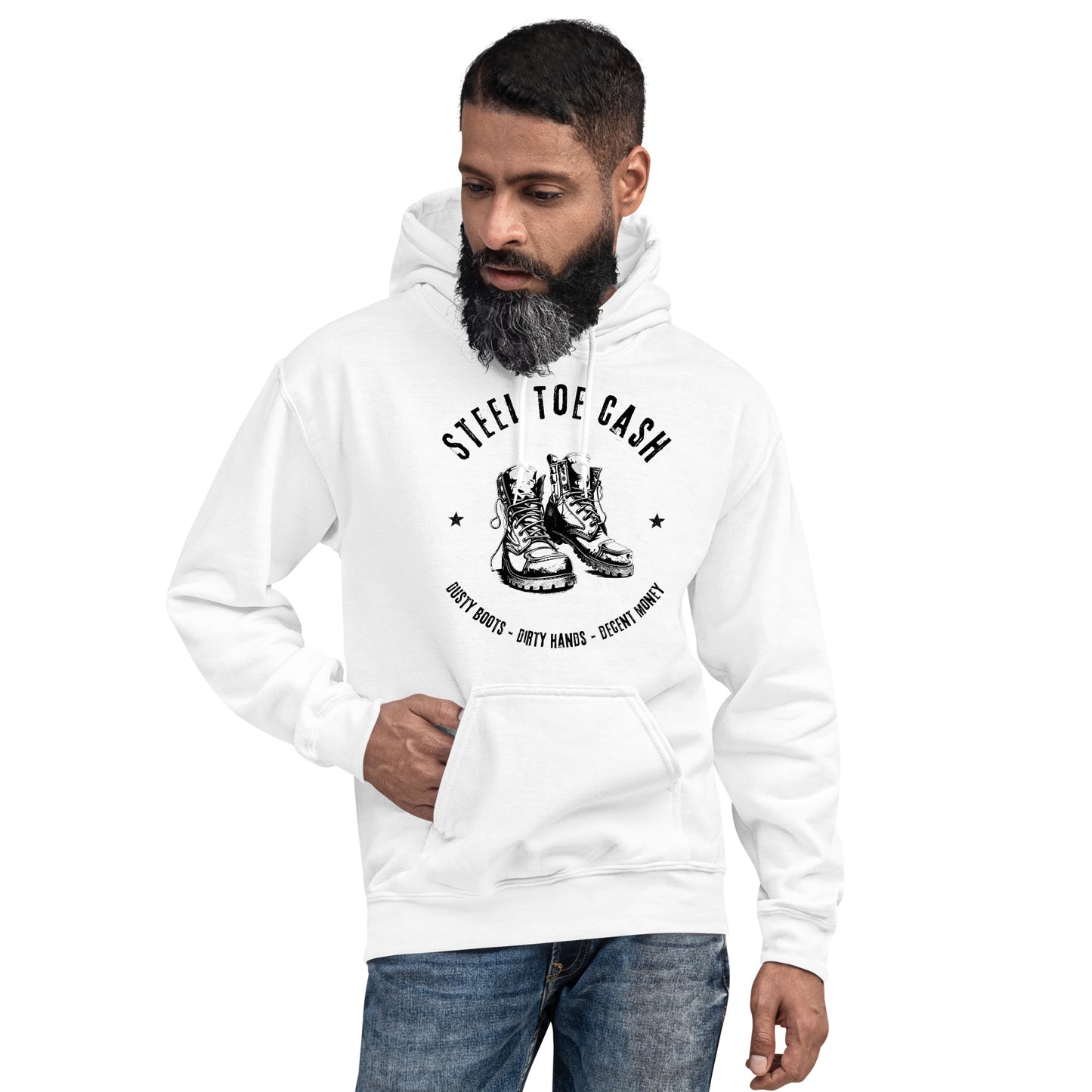 Steel Toe Cash Blue Collar Worker Hoodie, Blue Collar Gifts, Unisex Hooded Sweatshirt