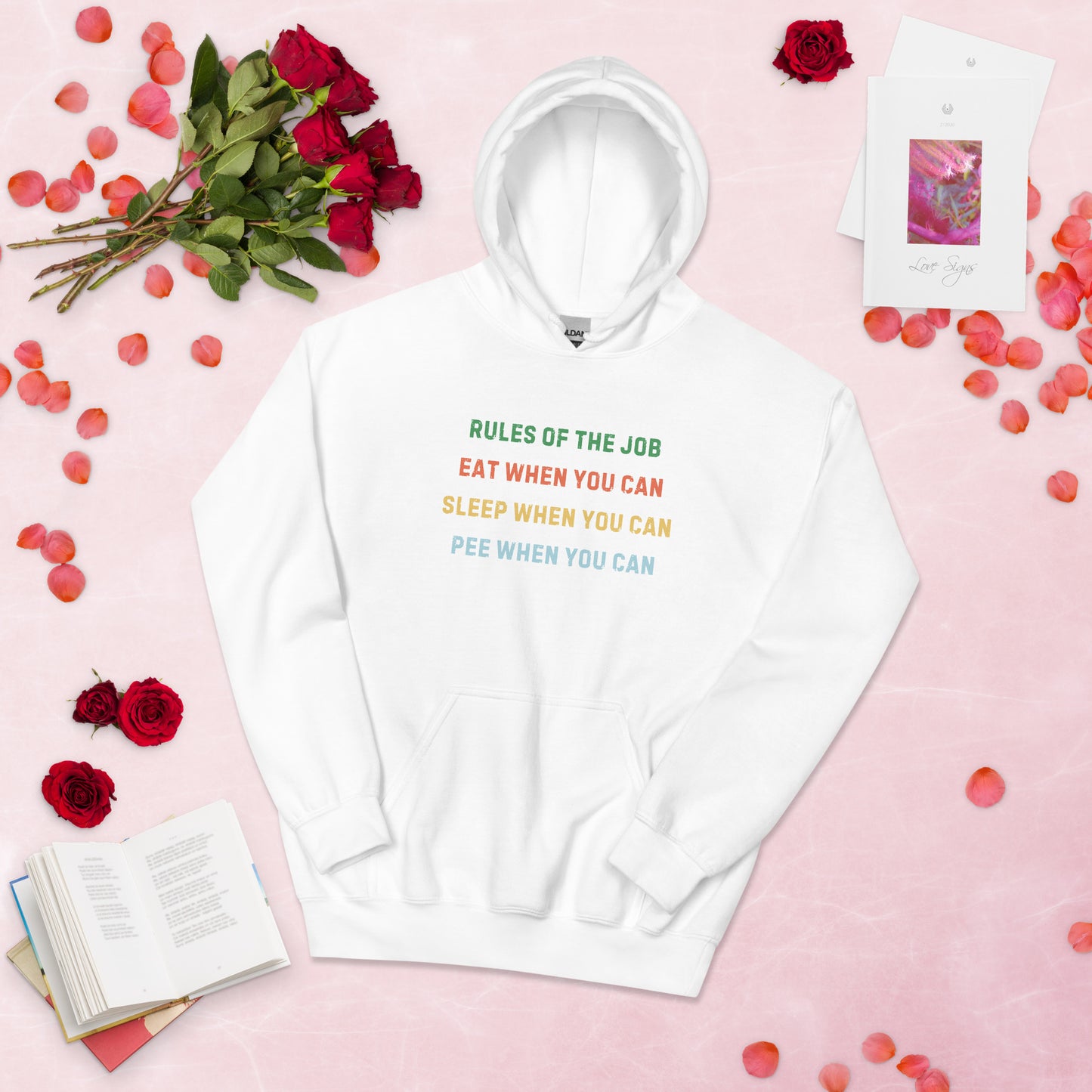 Healthcare Nurses Pink Collar Workers, Ward Clerks, PAs, ED, ER, Doctors, Nursing Students, Funny Rules of the Job Unisex Hoodie