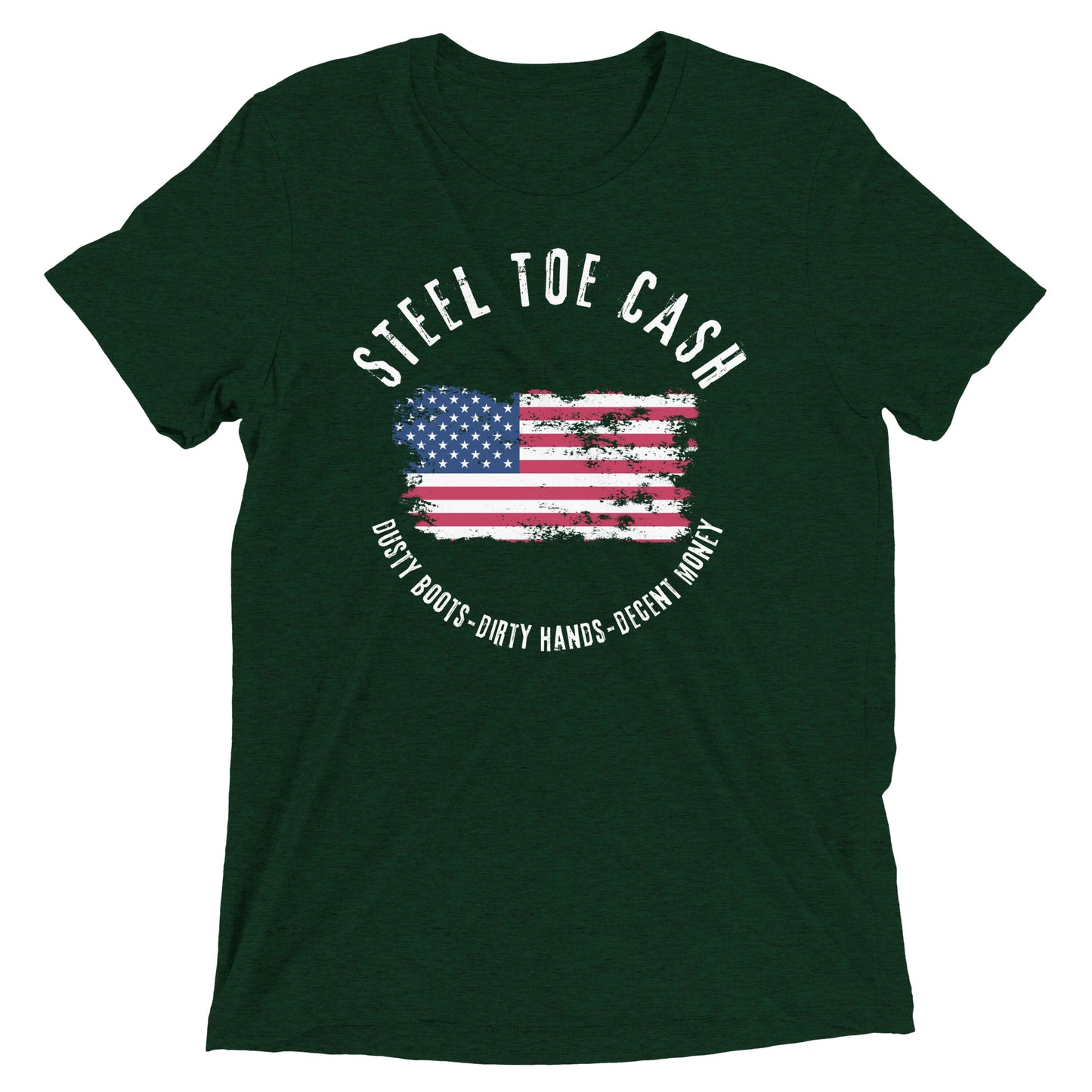 Steel Toe Cash Blue Collar Dollar Workers, USA Flag, Support the Blue Collar Worker, Short sleeve t-shirt