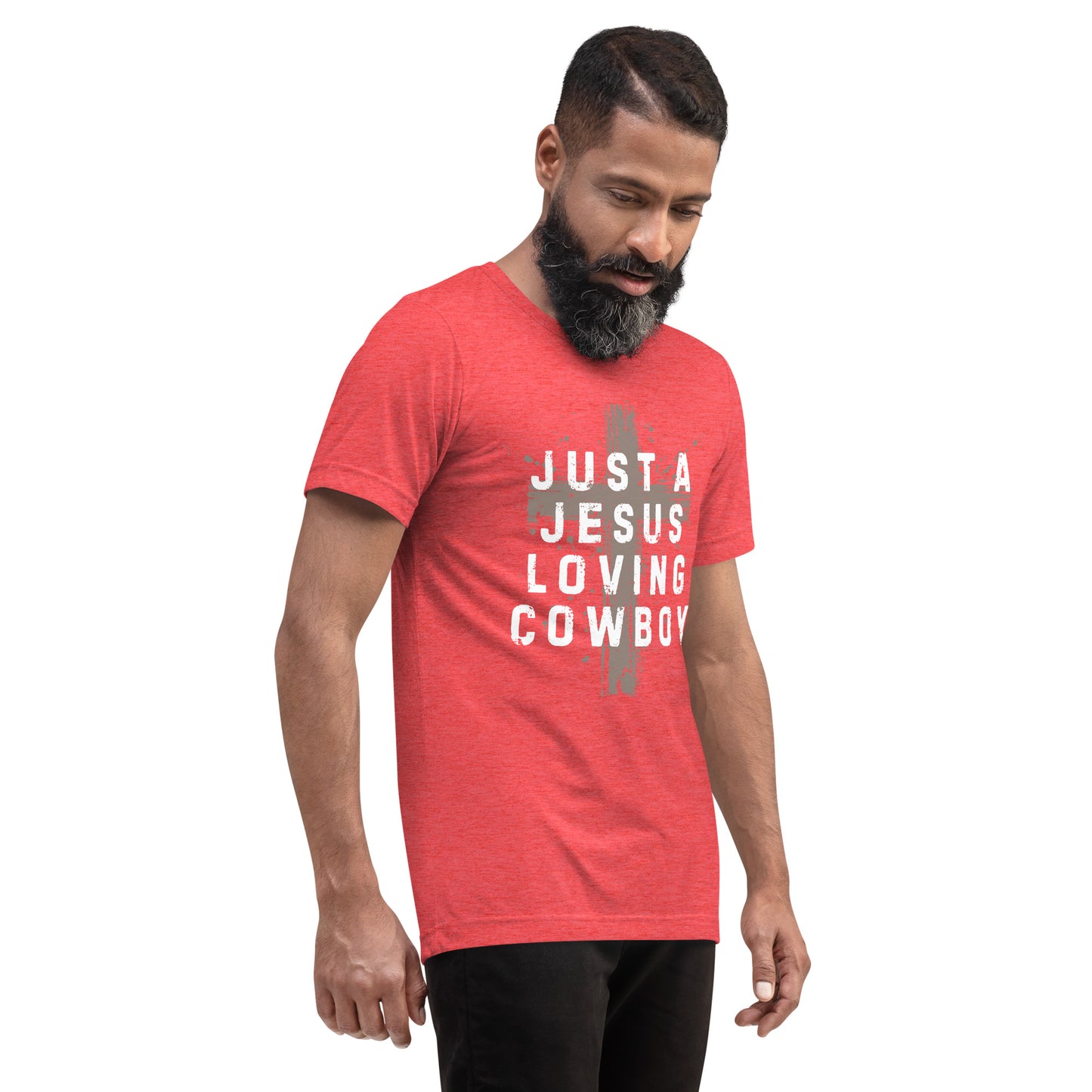 Just a Jesus Loving Cowboy Cross Design, Short sleeve t-shirt