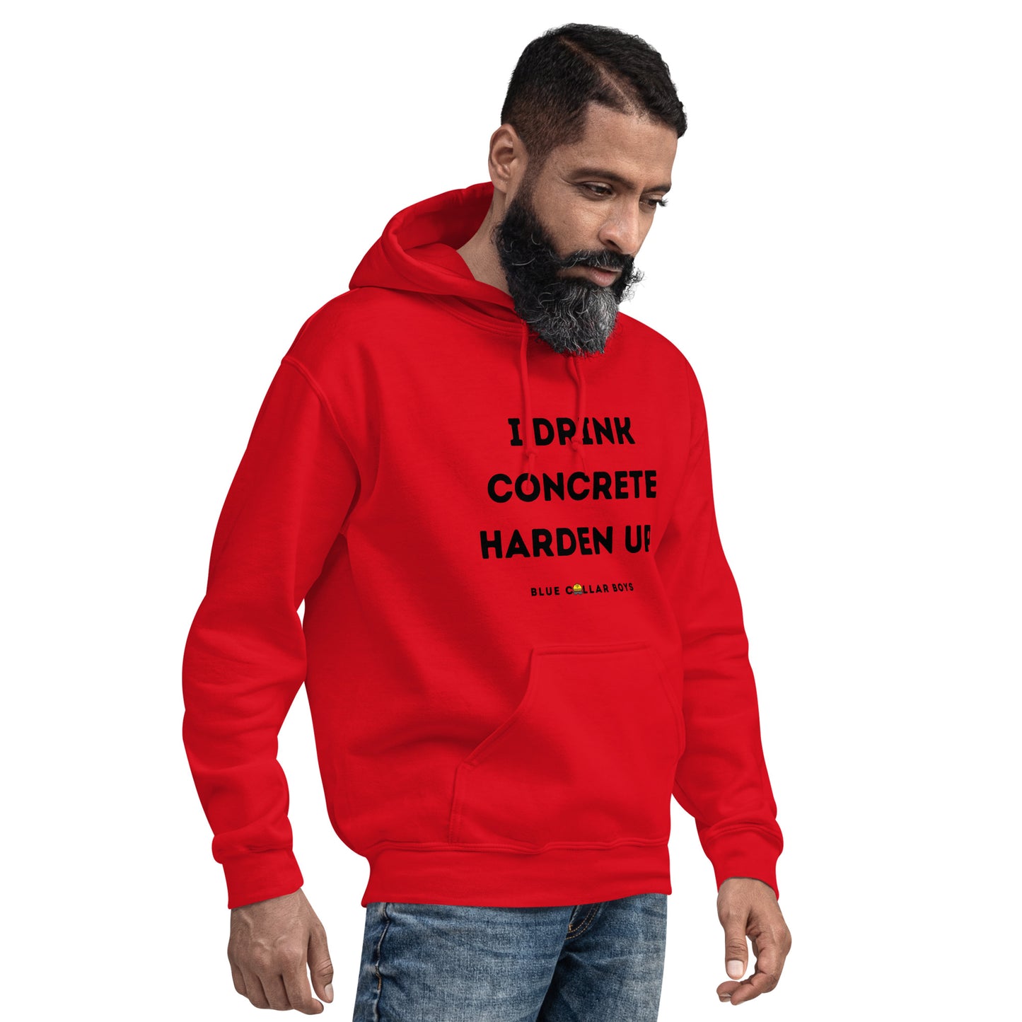 Funny I Drink Concrete Harden Up Blue Collar Worker Unisex Hoodie