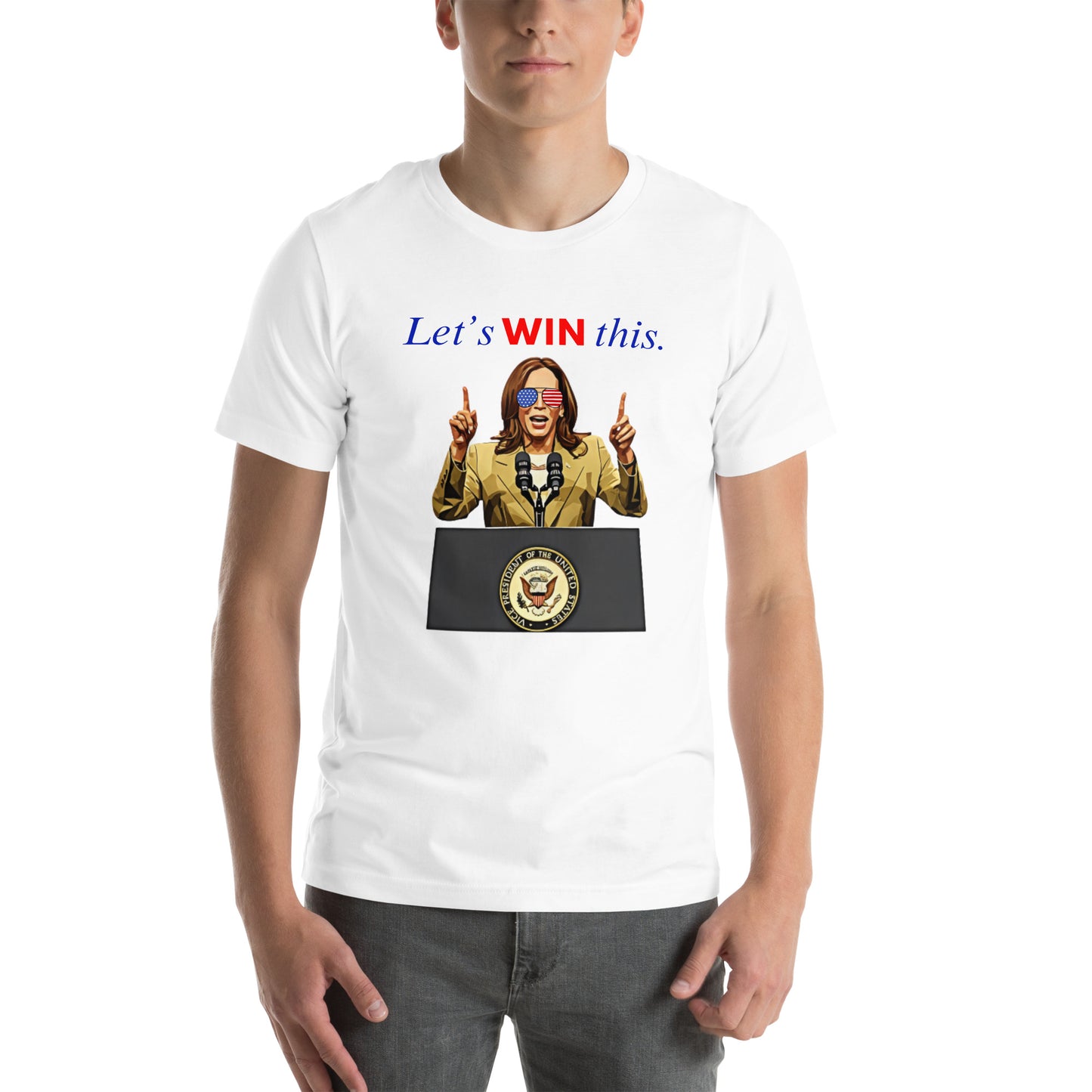 Let's Win This Kamala Harris 2024 with USA Glasses Unisex t-shirt