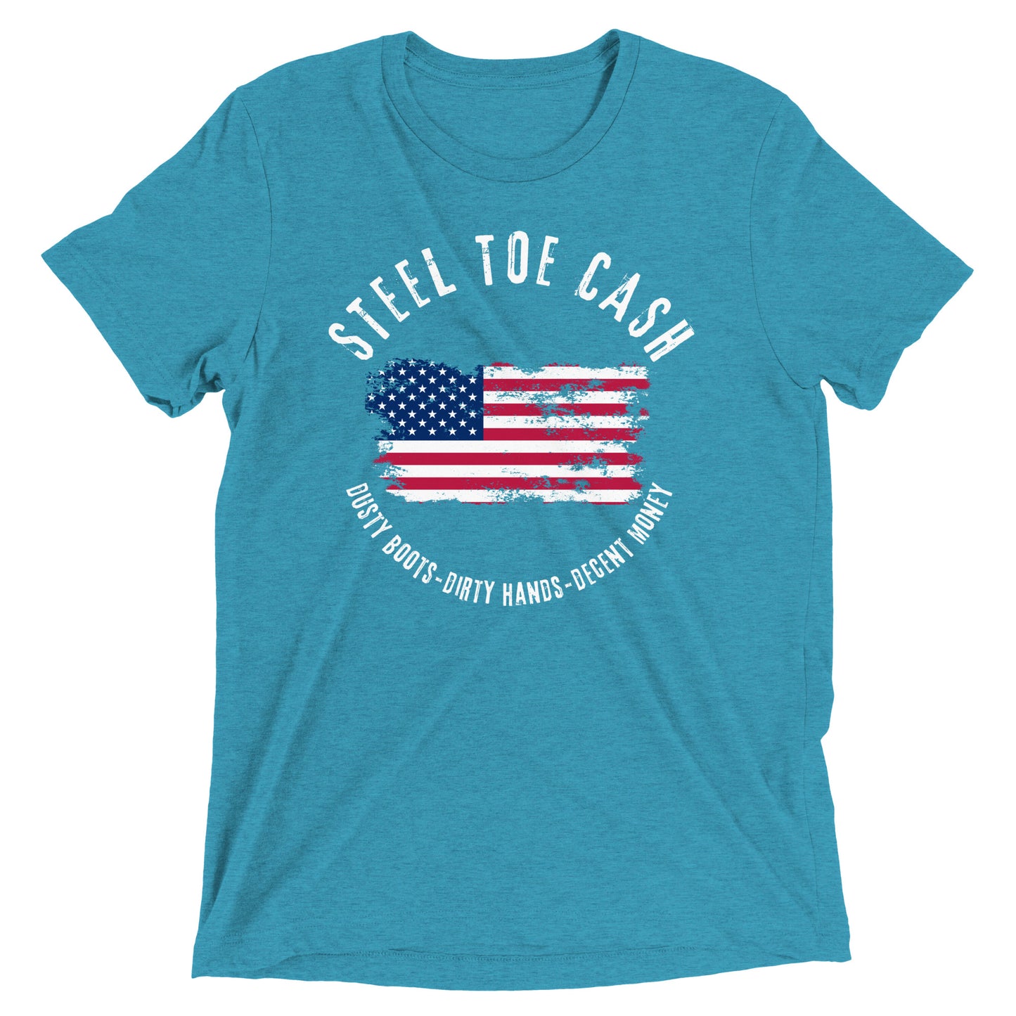 Steel Toe Cash Blue Collar Dollar Workers, USA Flag, Support the Blue Collar Worker, Short sleeve t-shirt