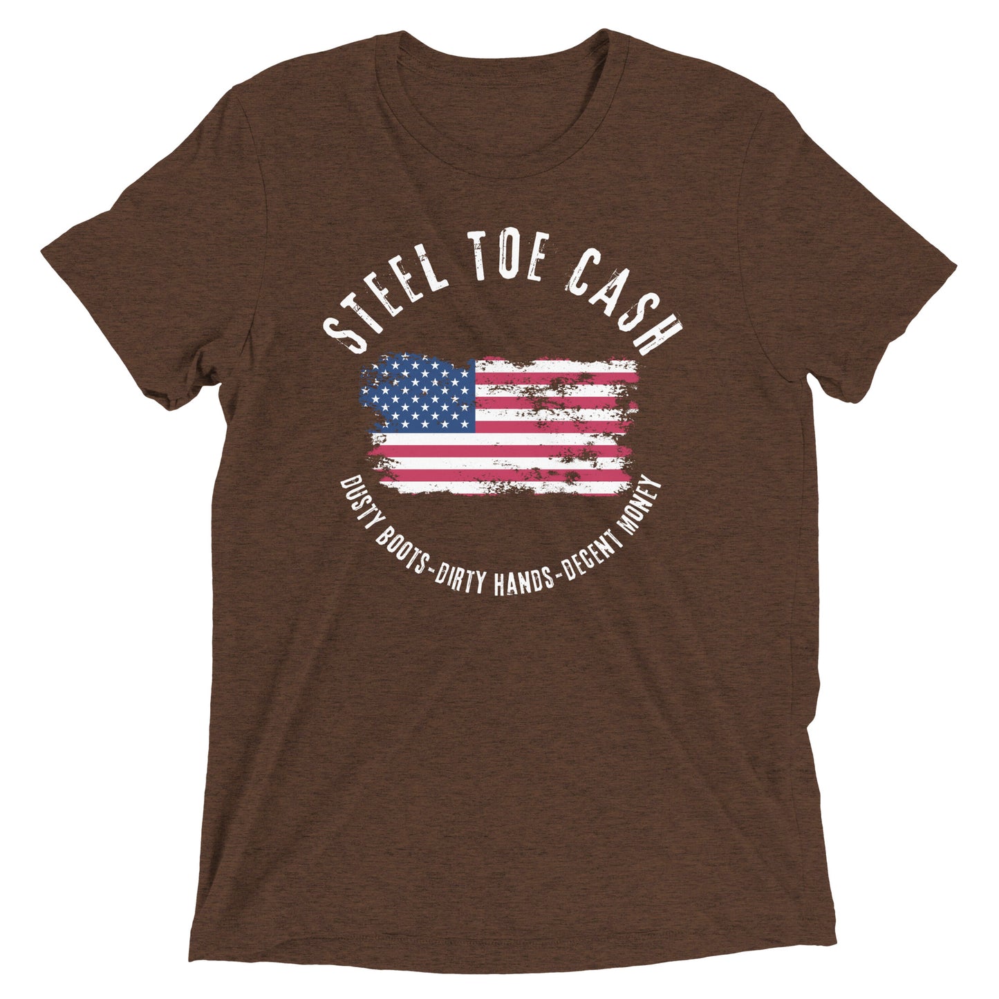 Steel Toe Cash Blue Collar Dollar Workers, USA Flag, Support the Blue Collar Worker, Short sleeve t-shirt