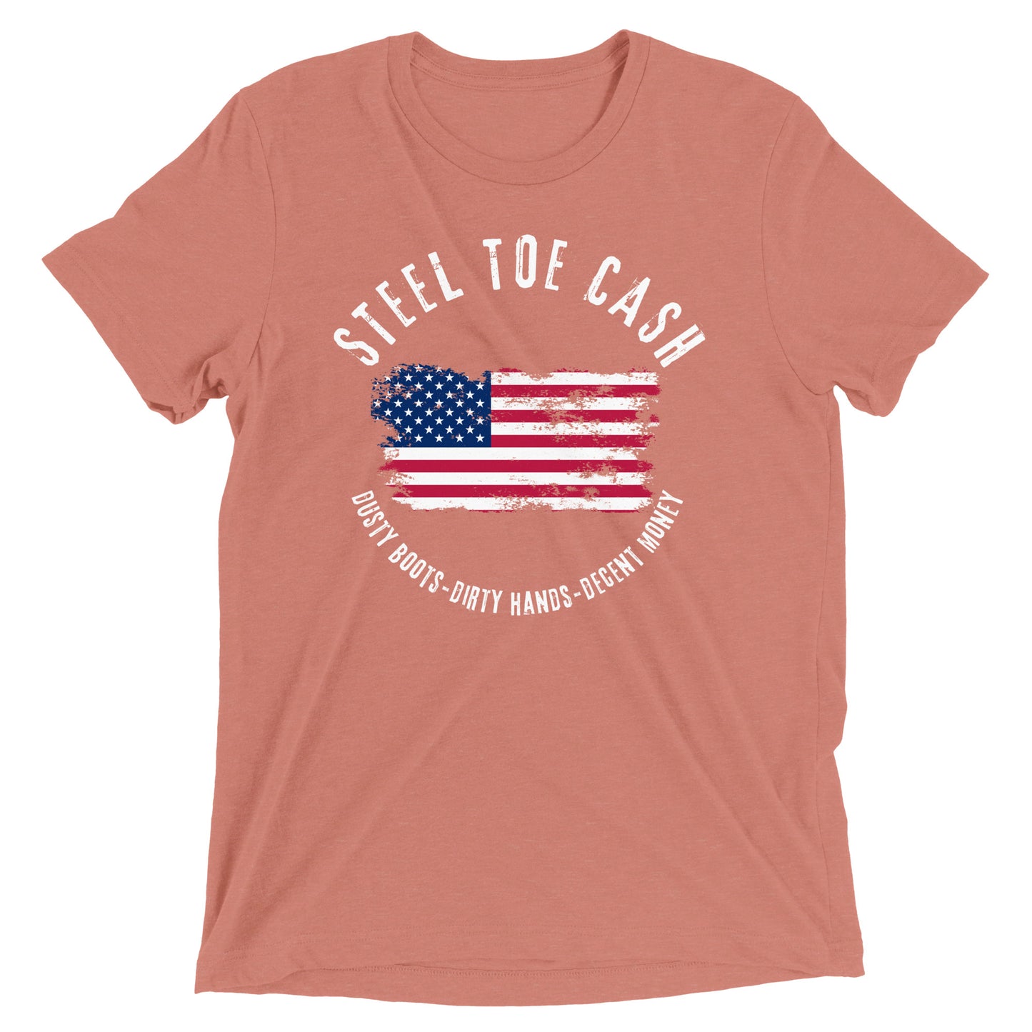 Steel Toe Cash Blue Collar Dollar Workers, USA Flag, Support the Blue Collar Worker, Short sleeve t-shirt