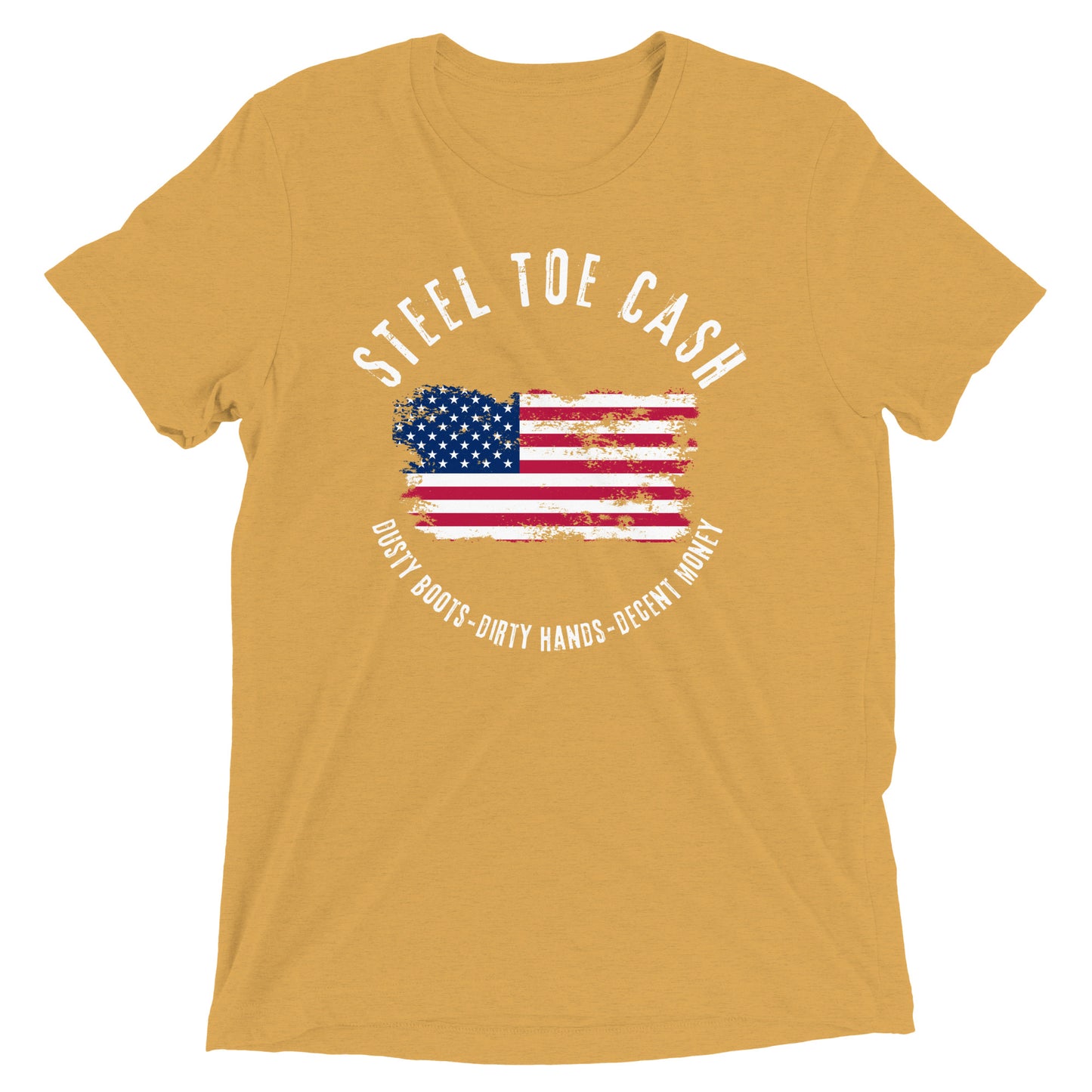 Steel Toe Cash Blue Collar Dollar Workers, USA Flag, Support the Blue Collar Worker, Short sleeve t-shirt