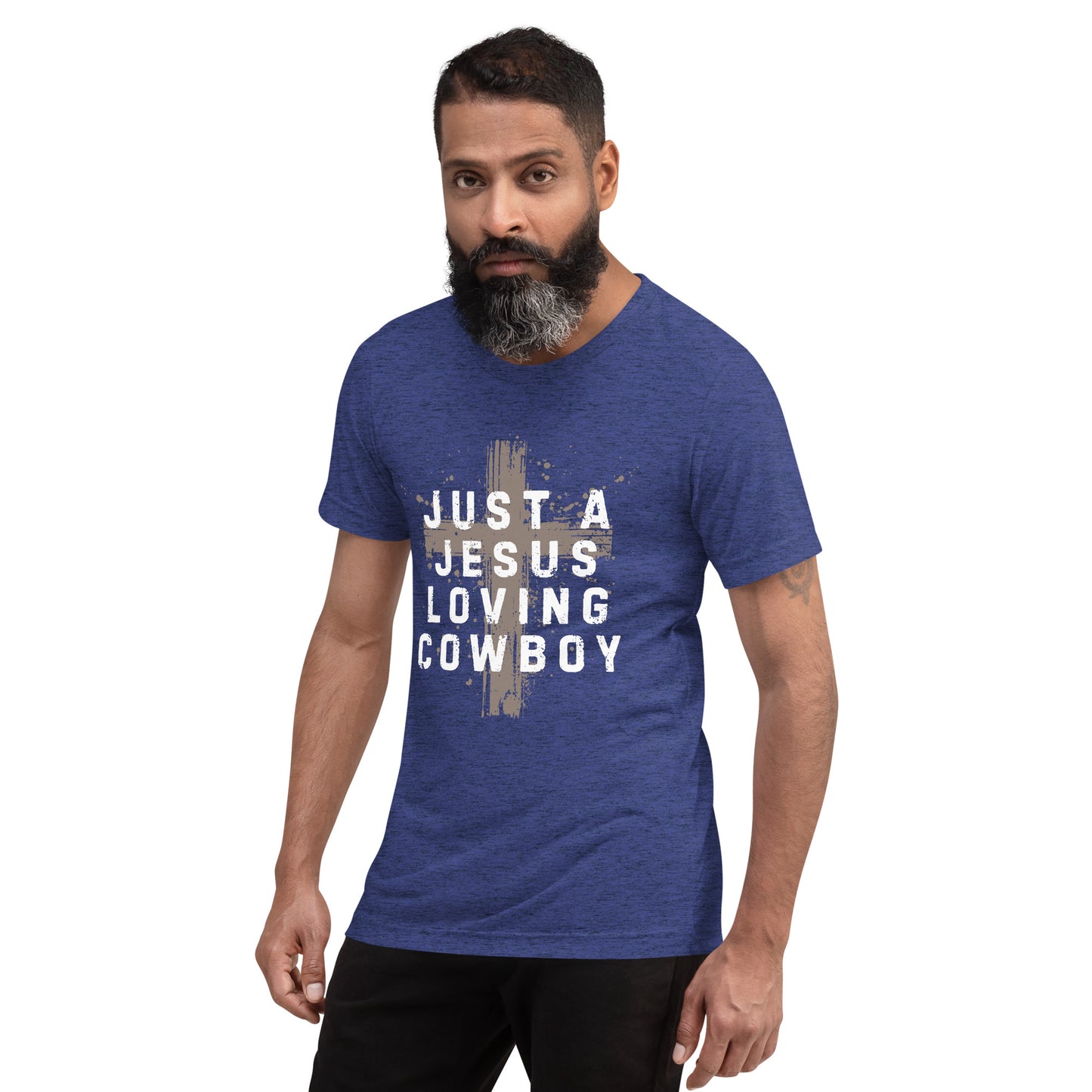 Just a Jesus Loving Cowboy Cross Design, Short sleeve t-shirt