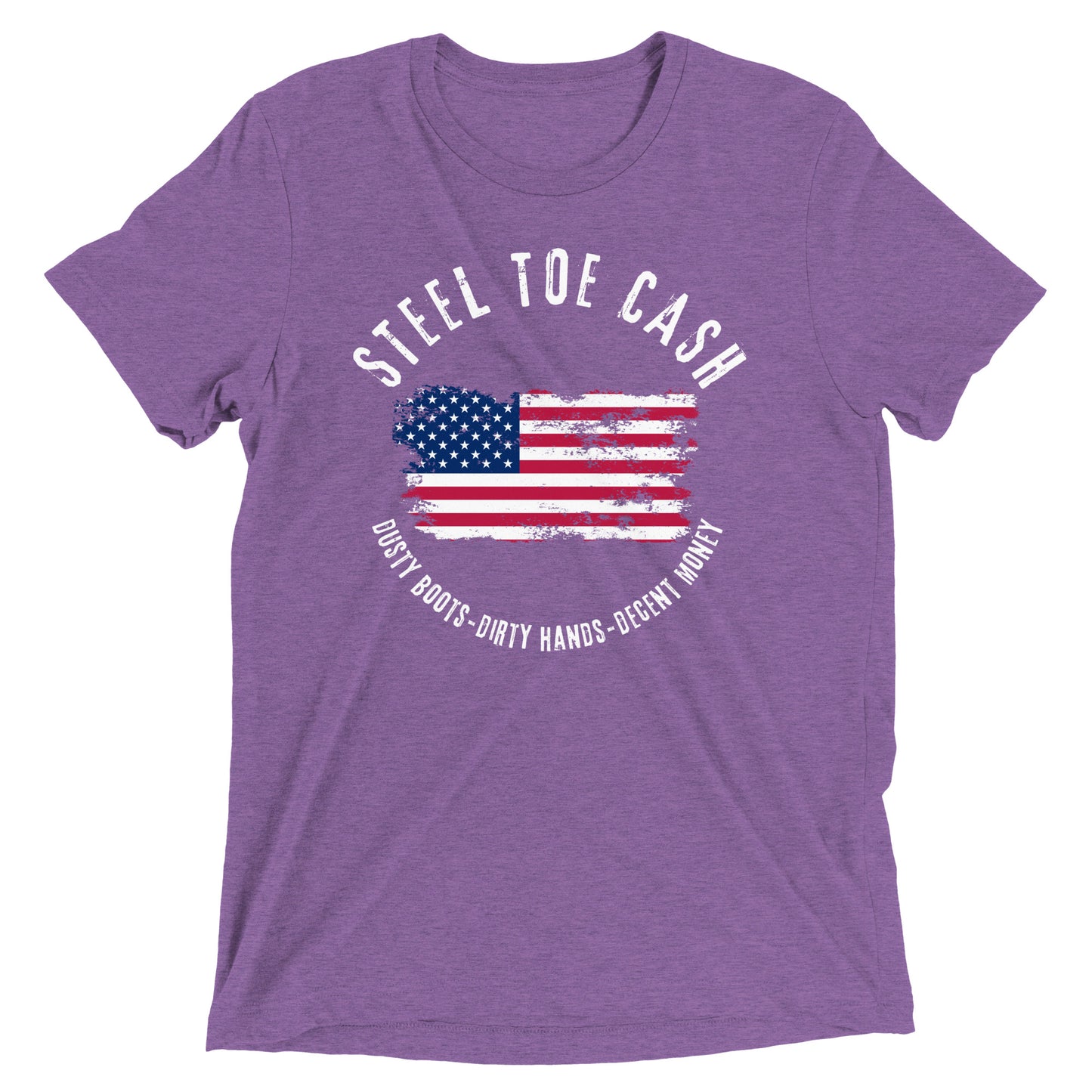 Steel Toe Cash Blue Collar Dollar Workers, USA Flag, Support the Blue Collar Worker, Short sleeve t-shirt